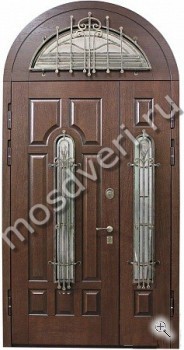 Арочная уличная дверь со стеклом МДД-1198 - купить от производителя Мосдвери Арочная уличная дверь со стеклом МДД-1198